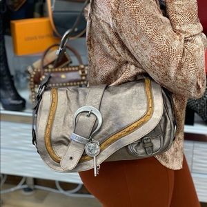 DIOR Metallic Gaucho Saddle Shoulder Bag